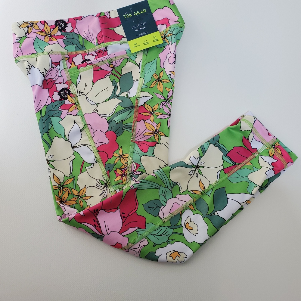 TEK GEAR MIDRISE SIDE POCKET FLORAL LEGGINGS